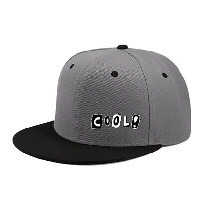 English Print Korean Hip Hop Flat Brim Baseball Hat