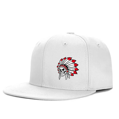 Native American Skull Headdress Outdoor Snapback Cap