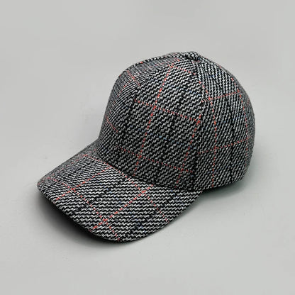 Versatile Color Block British Check Snapback Cap