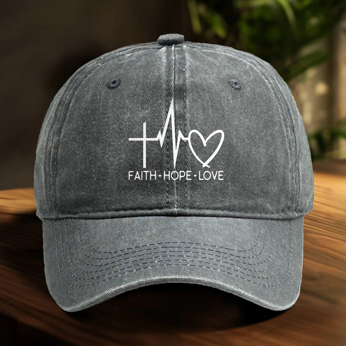 Faith Hope Love Print Adjustable Baseball Cap