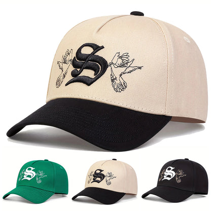 Unisex Personality S Letter Embroidery Snapback Baseball Caps