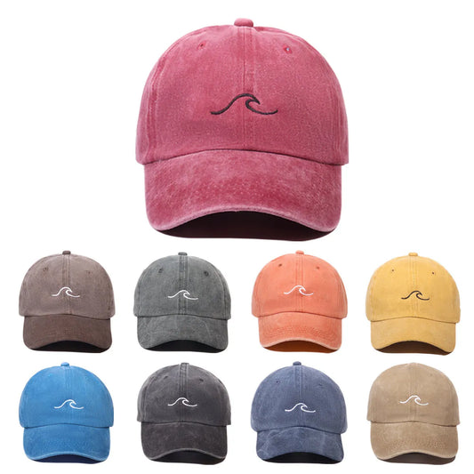 Wave Pattern Embroidered Baseball Cap