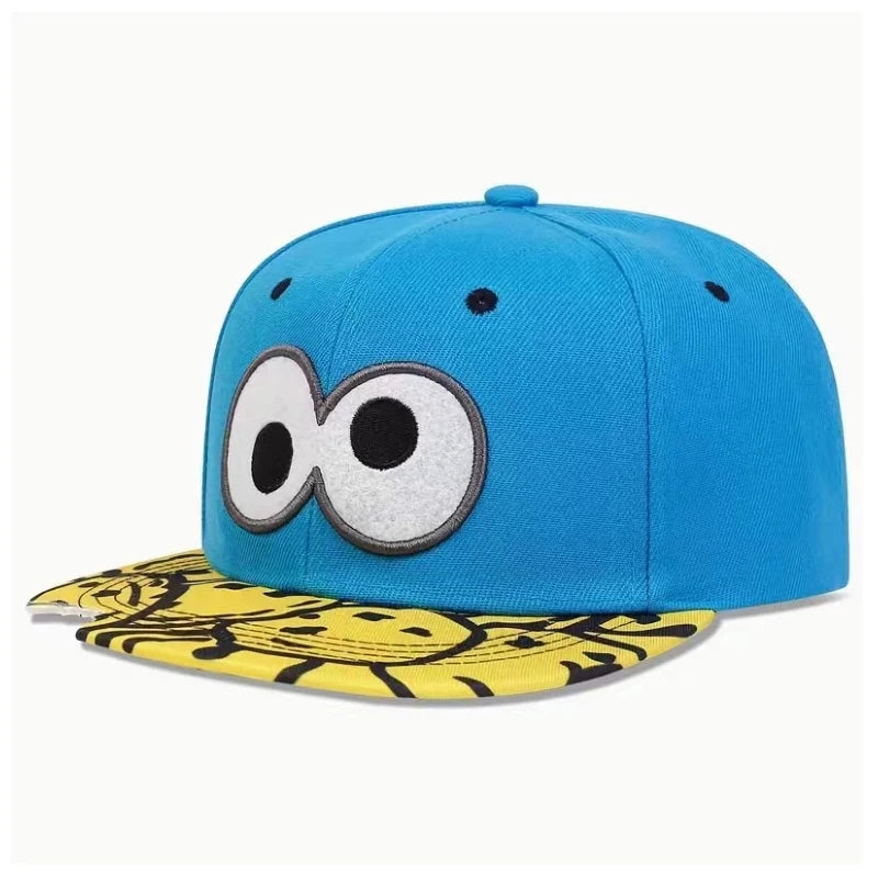 Unisex Eye Embroidery Flat Brim Hip Hop Baseball Cap