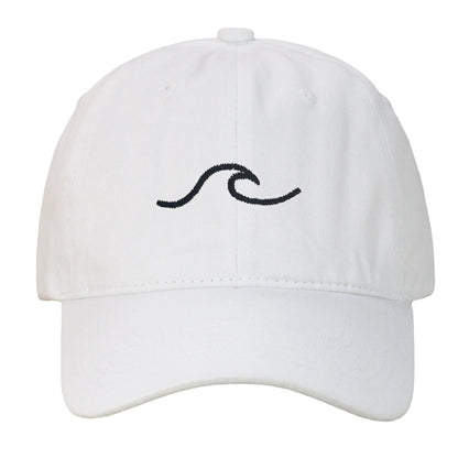Wave Pattern Embroidered Retro Washed Baseball Cap