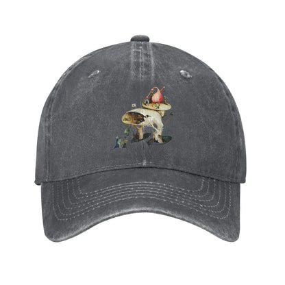 Hieronymus Bosch Garden Earthly Delights Distressed Denim Baseball Cap