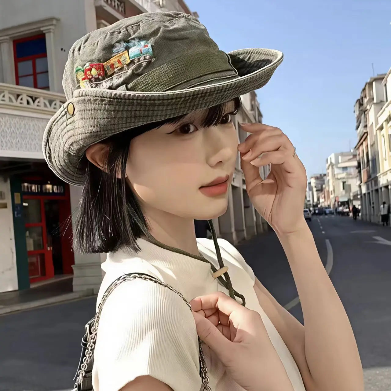 Vintage Outdoor Sun Protection Bucket Hat