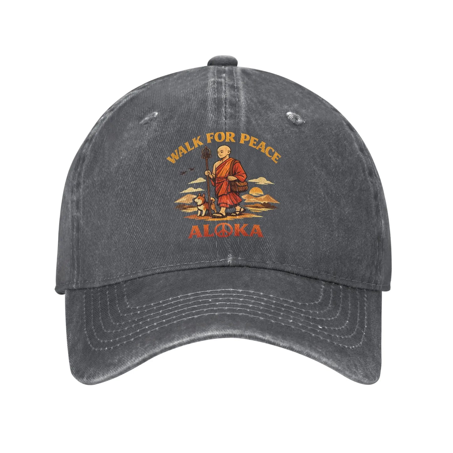 Walk For Peace Monk Dog Trucker Baseball Cap