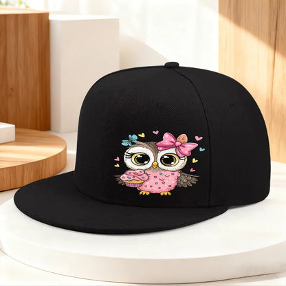 Cute Owl Cupcake Pink Bow Snapback Cap