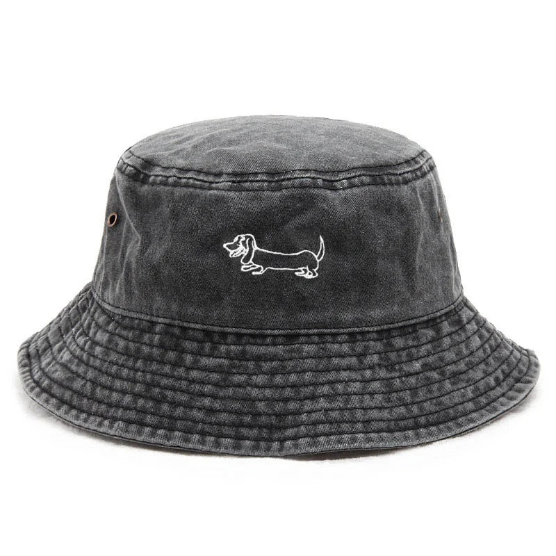 Cute Cotton Washed Vintage Pet Pattern Bucket Hat