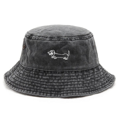 Cute Cotton Washed Vintage Pet Pattern Bucket Hat