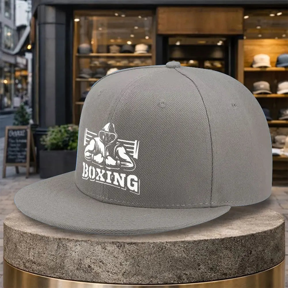 Boxing Streetwear Flat Brim Adjustable Snapback Cap