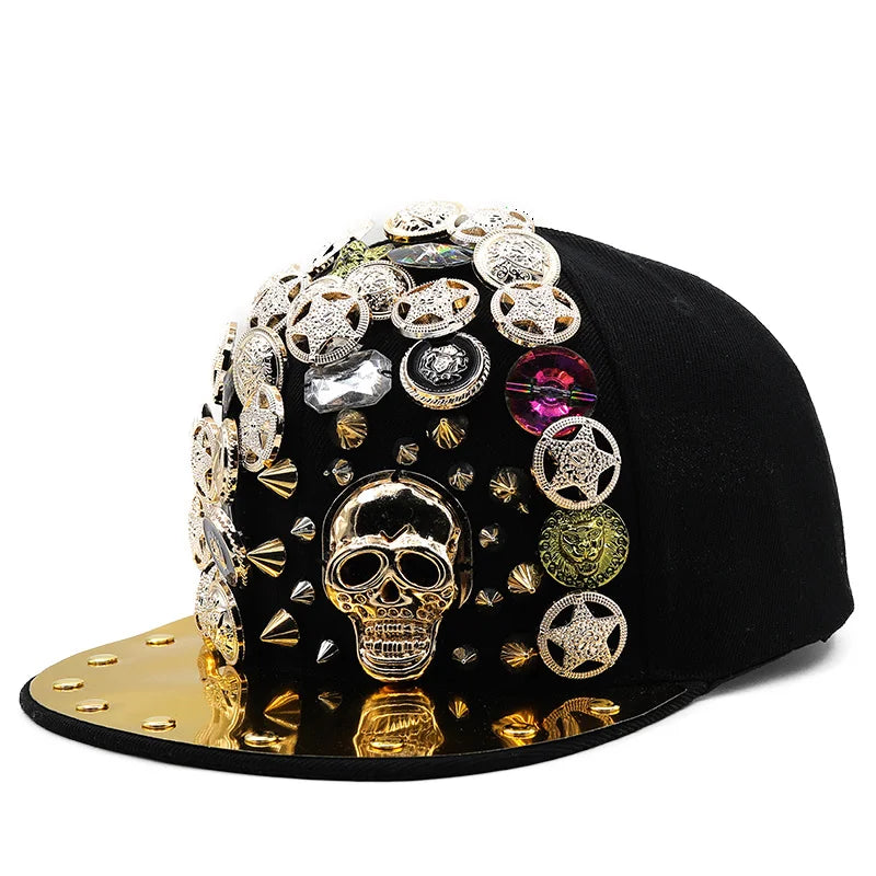 Luxury Rivet Punk Snapback Cap