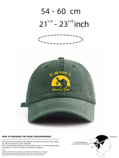 Camel Print Washed Baseball Cap