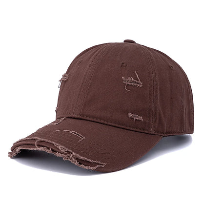 Washed Cotton Retro Distressed Baseball Cap