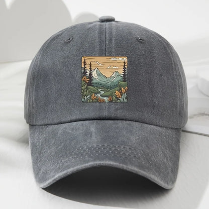 Retro Landscape Print Outdoor Baseball Cap