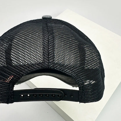 Color Block Distressed Mesh Trucker Baseball Cap
