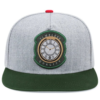 Clock Embroidered Hip-Hop Baseball Cap