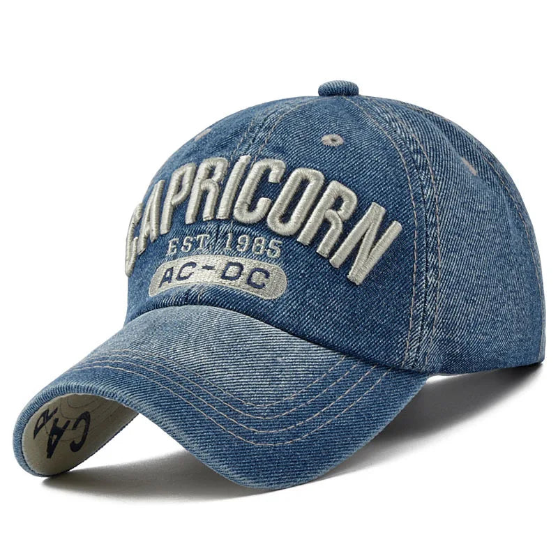 Summer Fishing Embroidered Letter Sun Baseball Cap