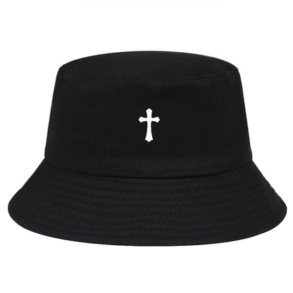 Unisex Cross Print Personality Bucket Hats