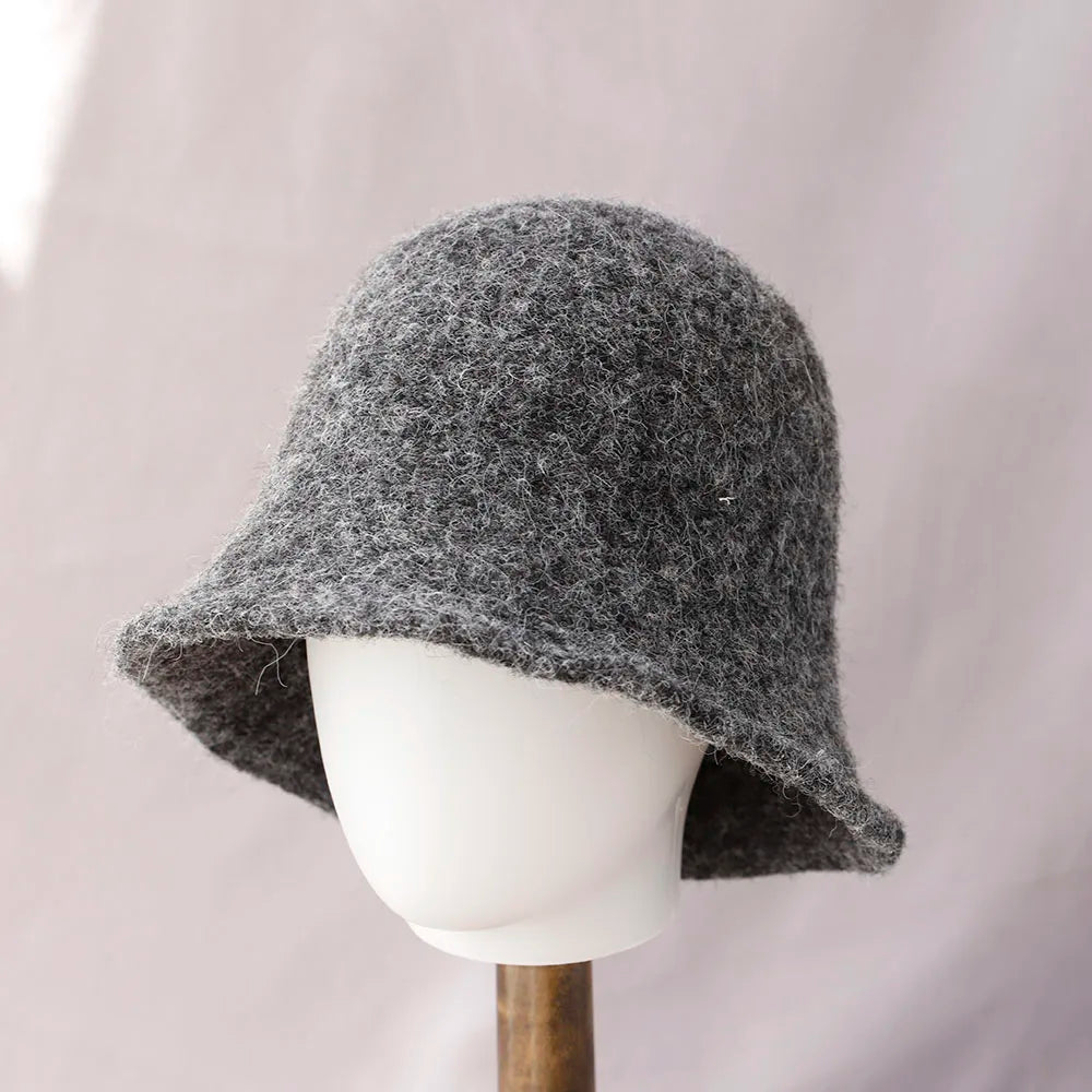 Vintage Wool Korean Winter Bucket Hat