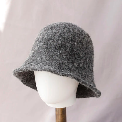 Vintage Wool Korean Winter Bucket Hat