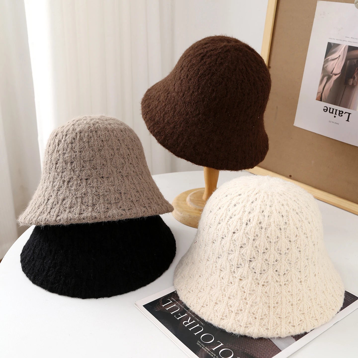 Women’s Vintage Foldable Felt Wide Brim Bucket Hat