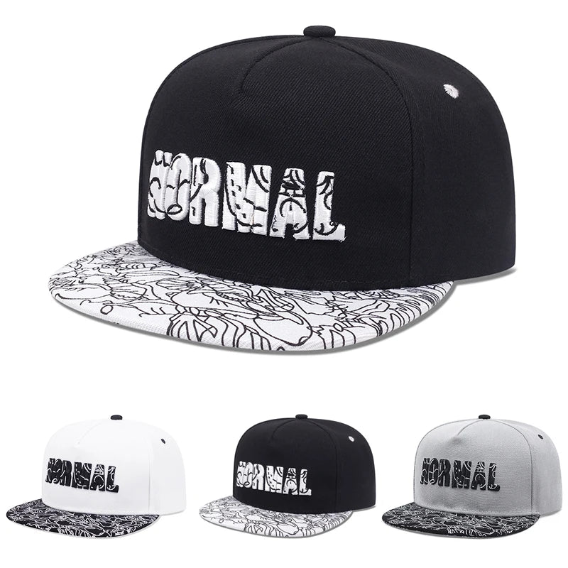 Unisex NORMAL Embroidered Flat Brim Baseball Cap