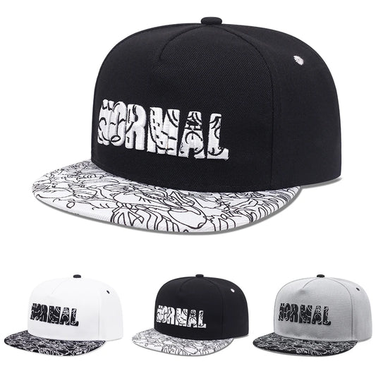 Unisex NORMAL Embroidered Flat Brim Baseball Cap