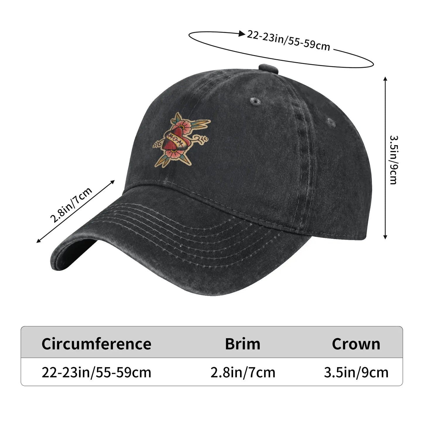 Ed Hardy Mom Heart Washed Trucker Snapback Baseball Cap