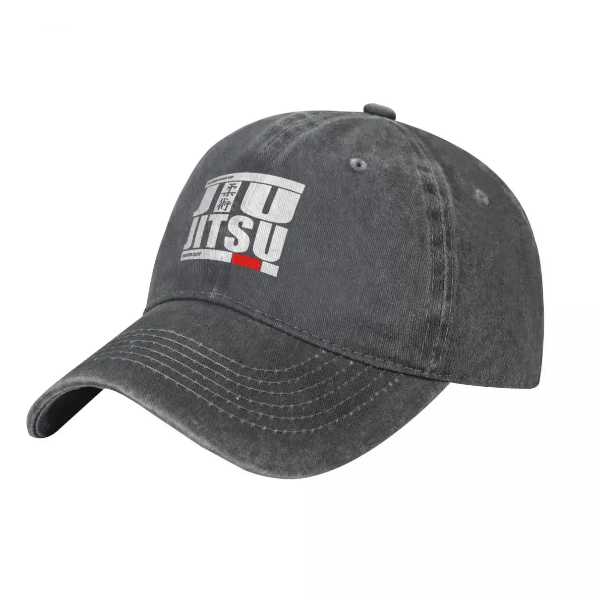 Jiu Jitsu Never Quit Denim Streetwear Baseball Cap