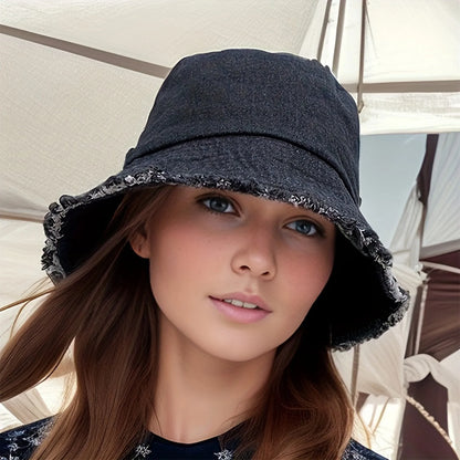 Trendy Summer Denim Bucket Hat