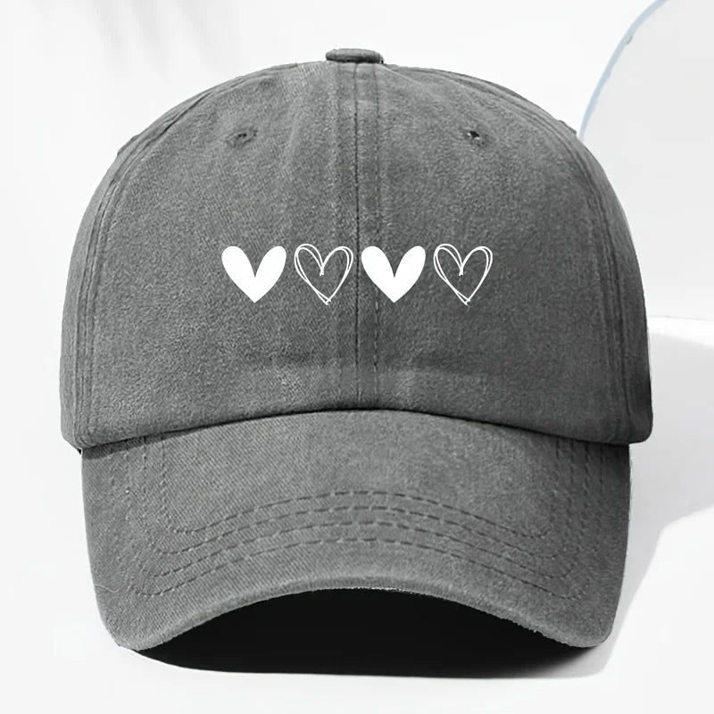 Retro Heart Pattern Trucker Baseball Cap
