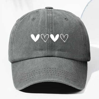 Retro Heart Pattern Trucker Baseball Cap
