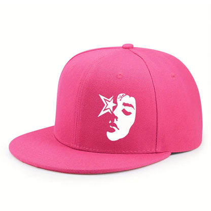 Y2K Face Pattern Printed Snapback Cap