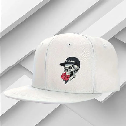 Skull Rose Graphic Street Fashion Snapback Cap
