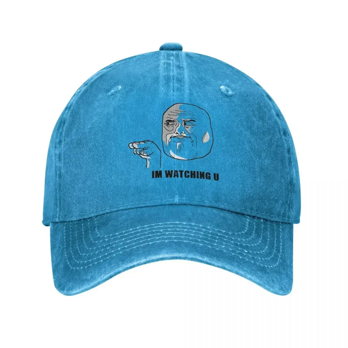 Im Watching You Trollface Denim Baseball Cap