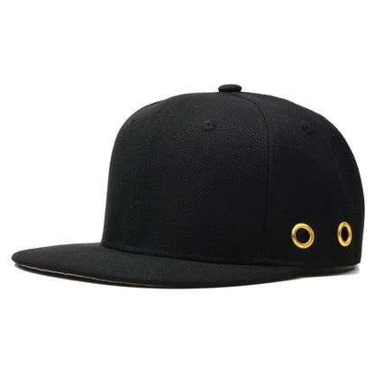Solid Black Adjustable Hip Hop Snapback Cap
