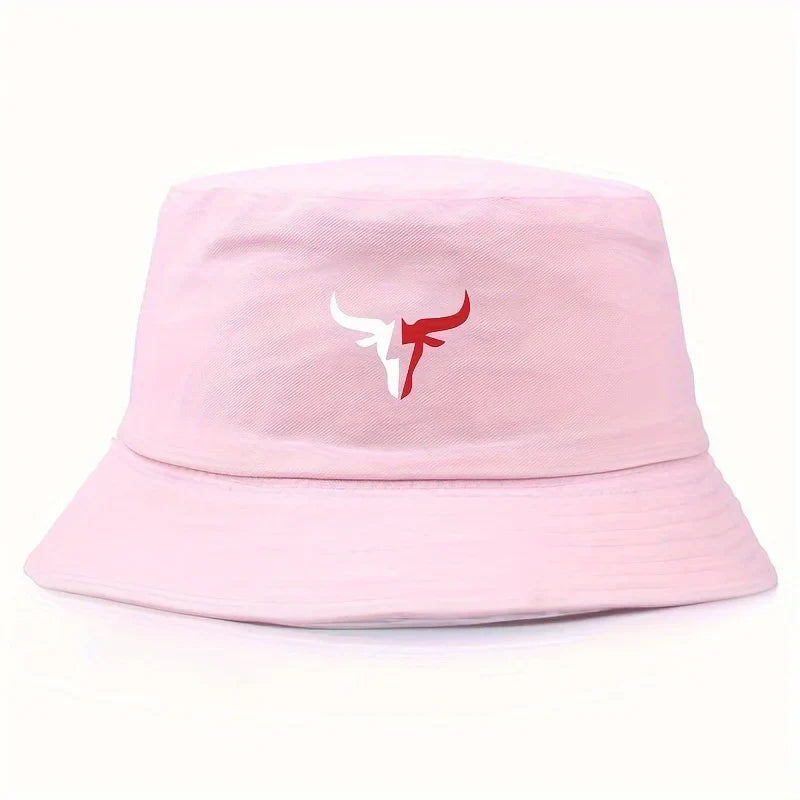 Cow Head Logo Fashionable Printed Fisherman's Hat