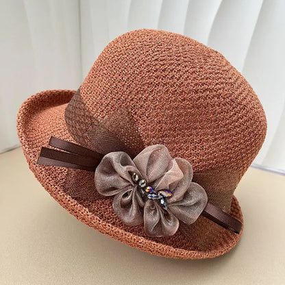 Women’s Round Top Curled Edge Sun Hat
