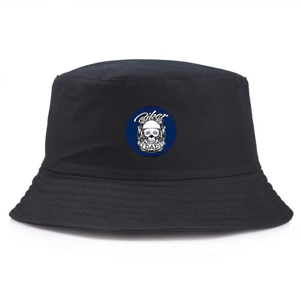 Astronaut Skull Emblem Printed Black Bucket Hat