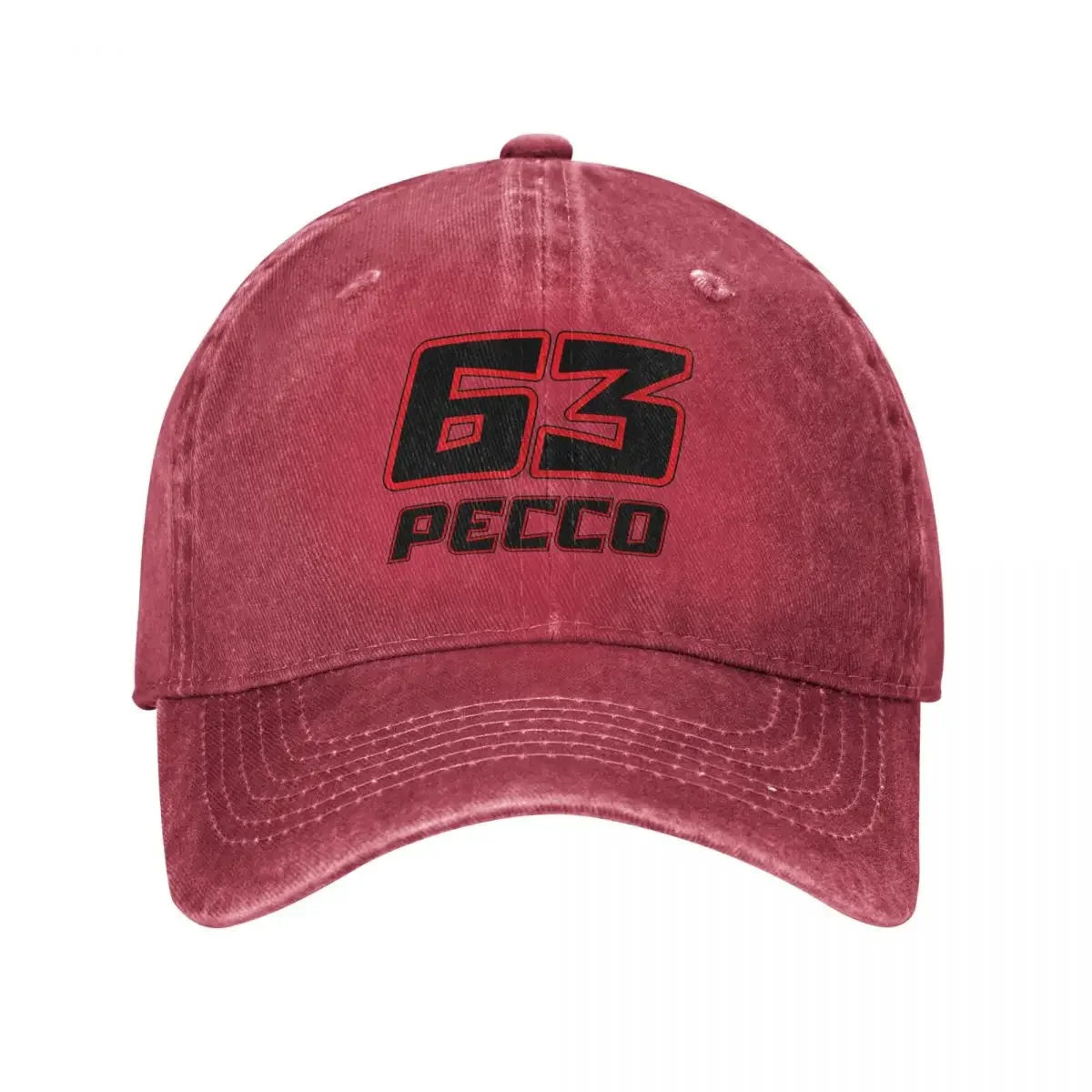 Pecco Bagnaia 63 Distressed Cotton Snapback Baseball Hat