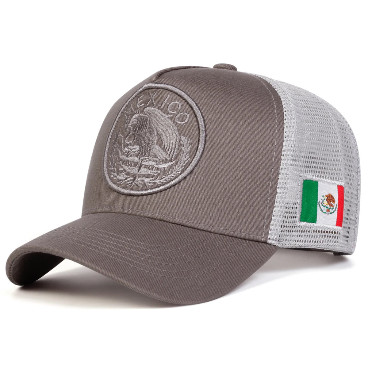 Unisex Mexican Flag Embroidered Mesh Baseball Cap