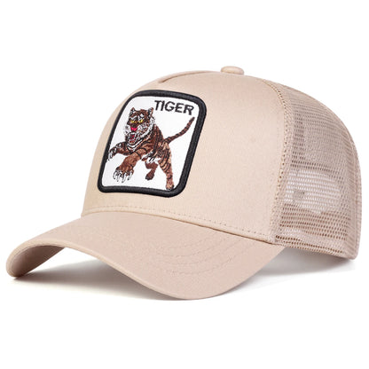 Unisex TIGER Embroidery Baseball Net Caps