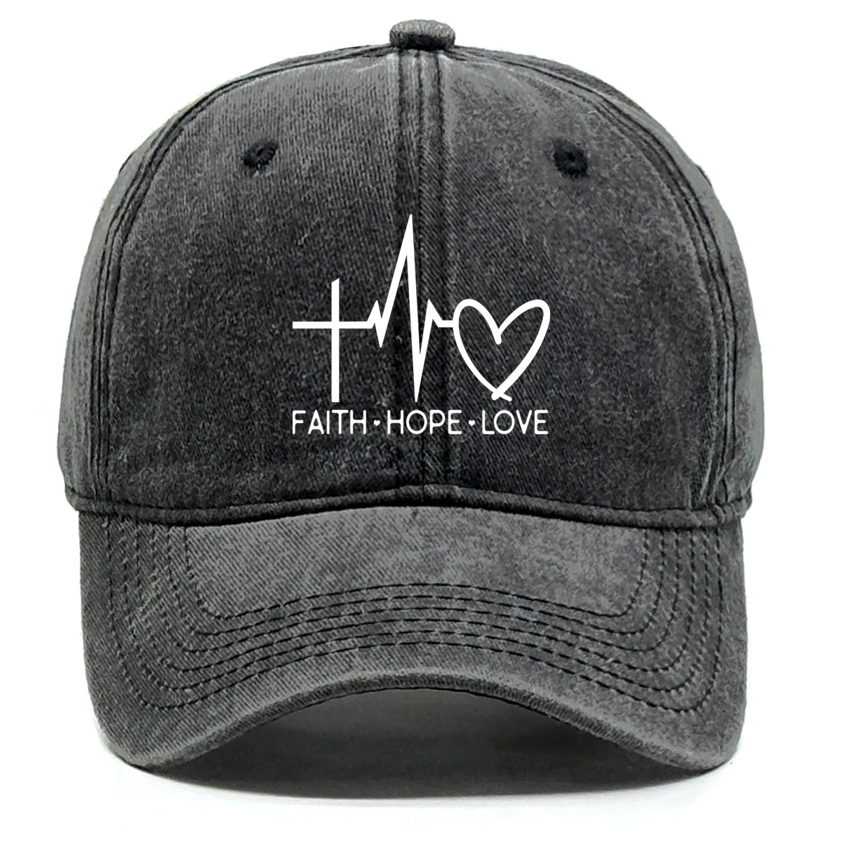 Faith Hope Love Print Adjustable Baseball Cap