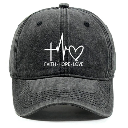 Faith Hope Love Print Adjustable Baseball Cap