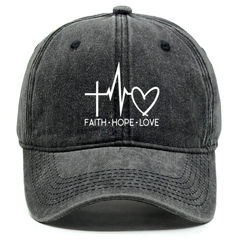Faith Hope Love Print Adjustable Baseball Cap