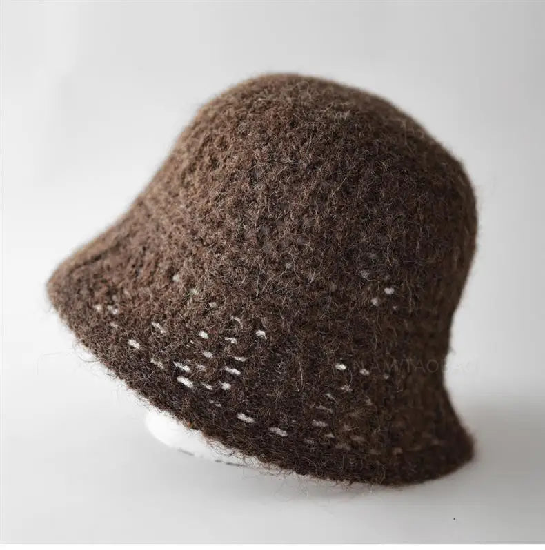 Hollow Knit Winter Bucket Hat