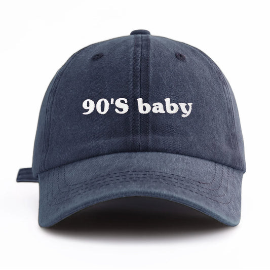 90s Baby Embroidery Washed Dad Baseball Cap