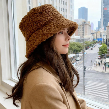 Korean Plush Fleece Lined Bucket Hat