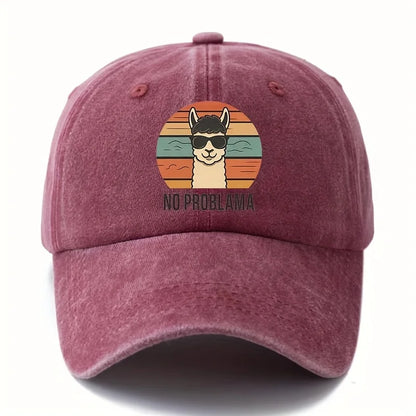 Cartoon Alpaca Curved Brim Baseball Cap